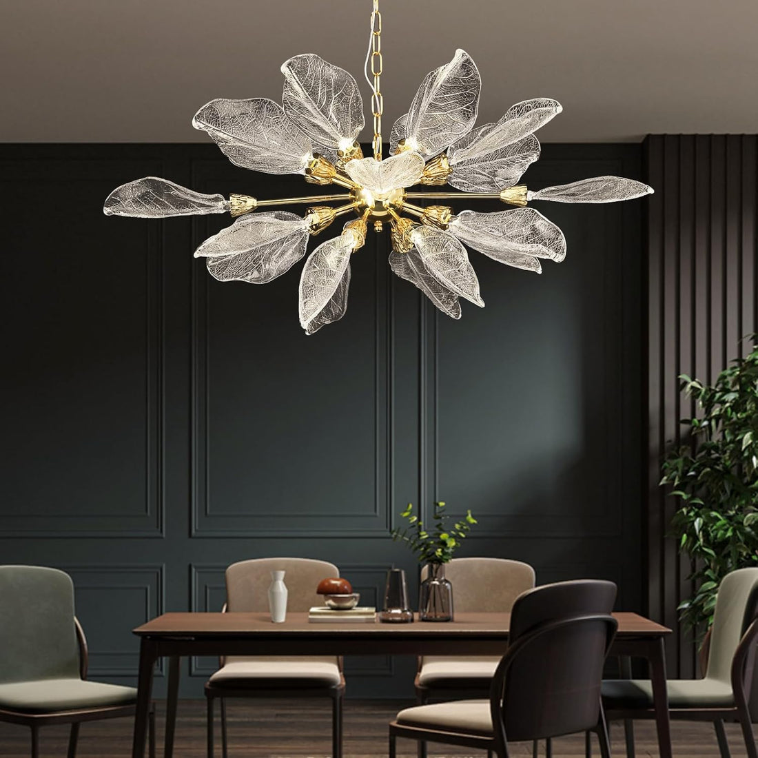 Leaf Chandeliers for Dining Room L39 inch Large Chandelier Light Fixture