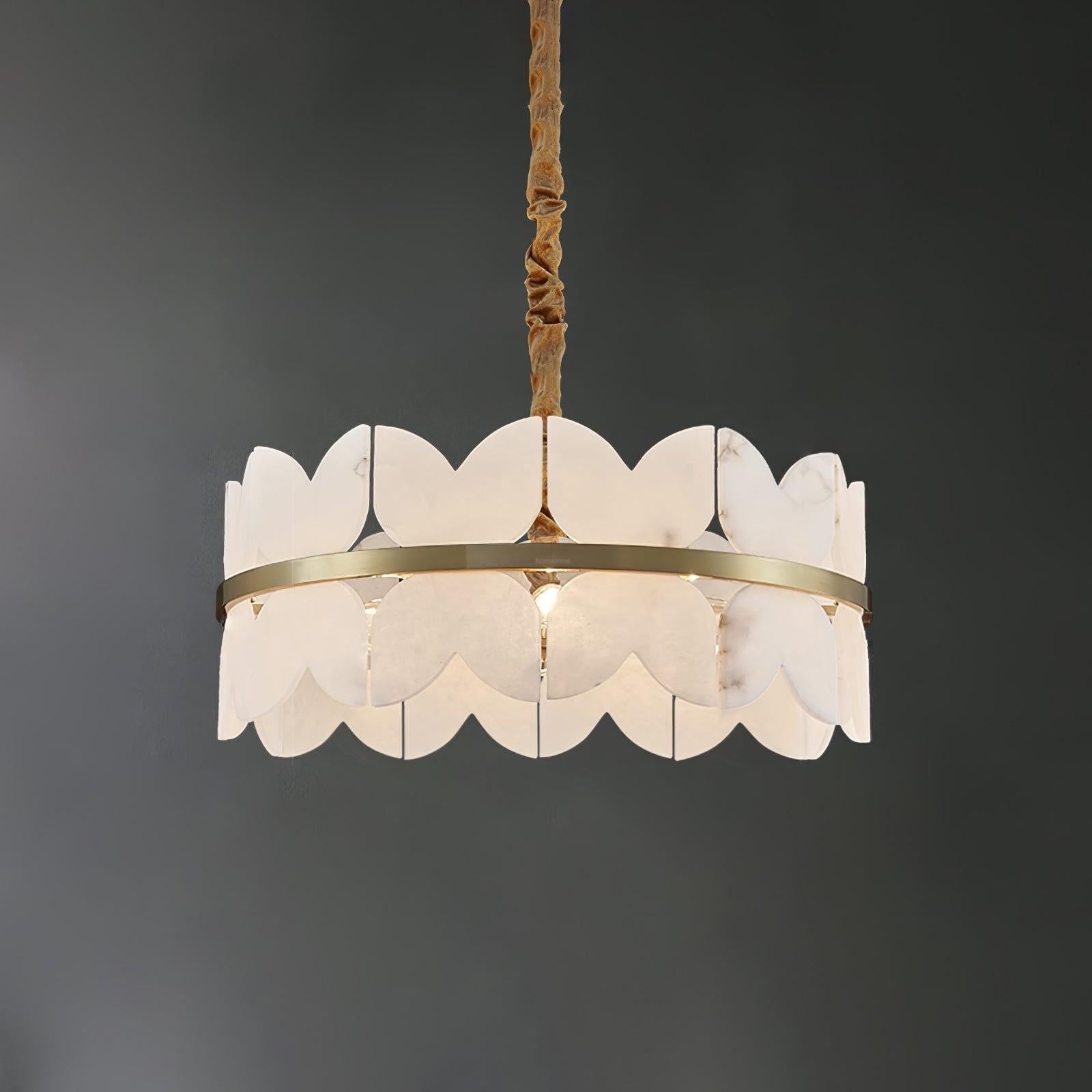 Olivia Alabaster Cloudscape Chandelier with 1/2 layer