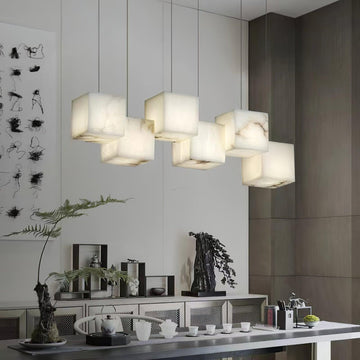 Olivia Alabaster Box Linear Chandelier