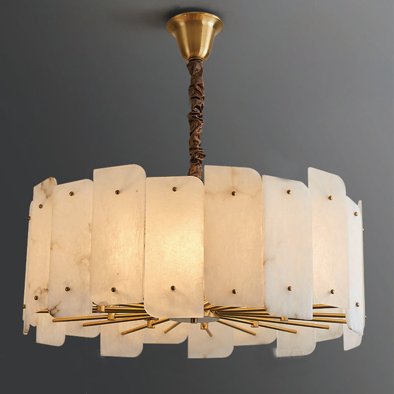 Olivia Alabaster Lorry Round Chandelier 20" 31"