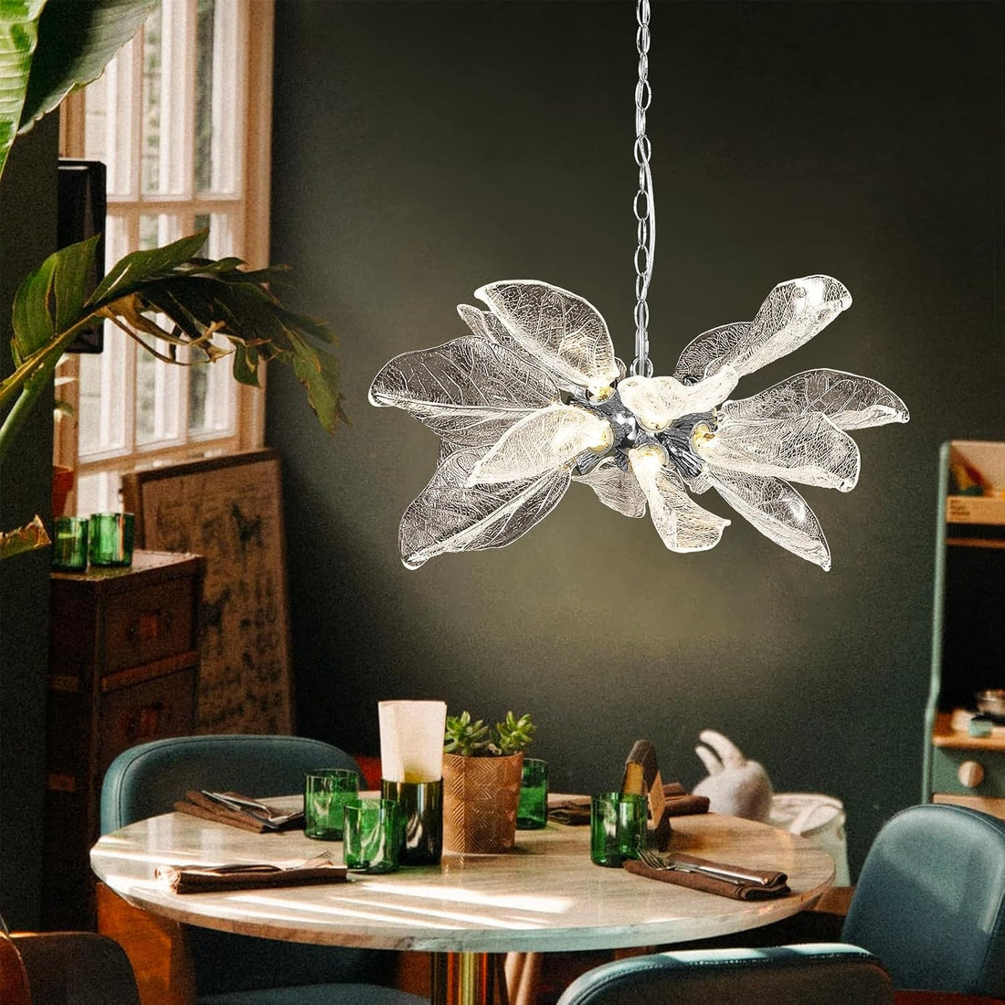 Modern Chandeliers for Dining Room D23'' Leaf Chandelier Light Fixture