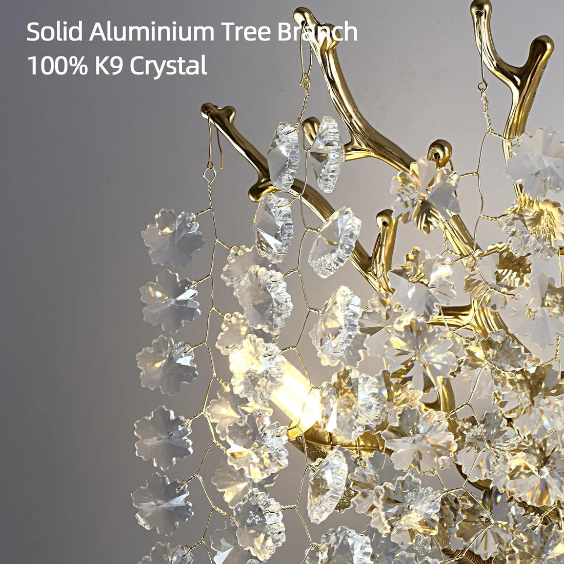 Snow Tree Branch Crystal Gold/Silver Wall Sconce