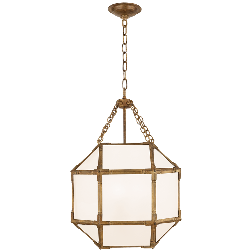 Olivia Morris Small Lantern Brass with White Glass