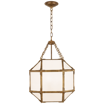 Olivia Morris Small Lantern Brass with White Glass