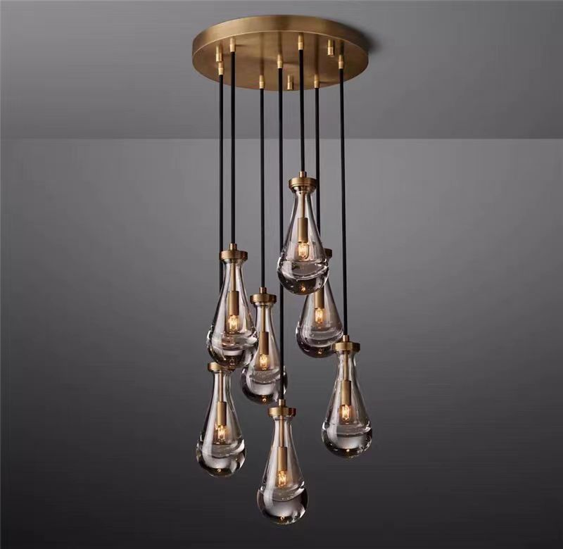 Olivia Raindrop Glass Round Chandelier 18"