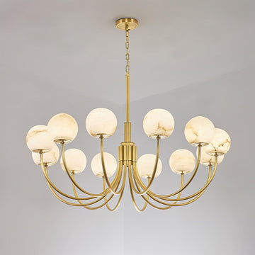 Olivia Aurelian Alabaster Globe Chandelier with 6/8/10/12 heads