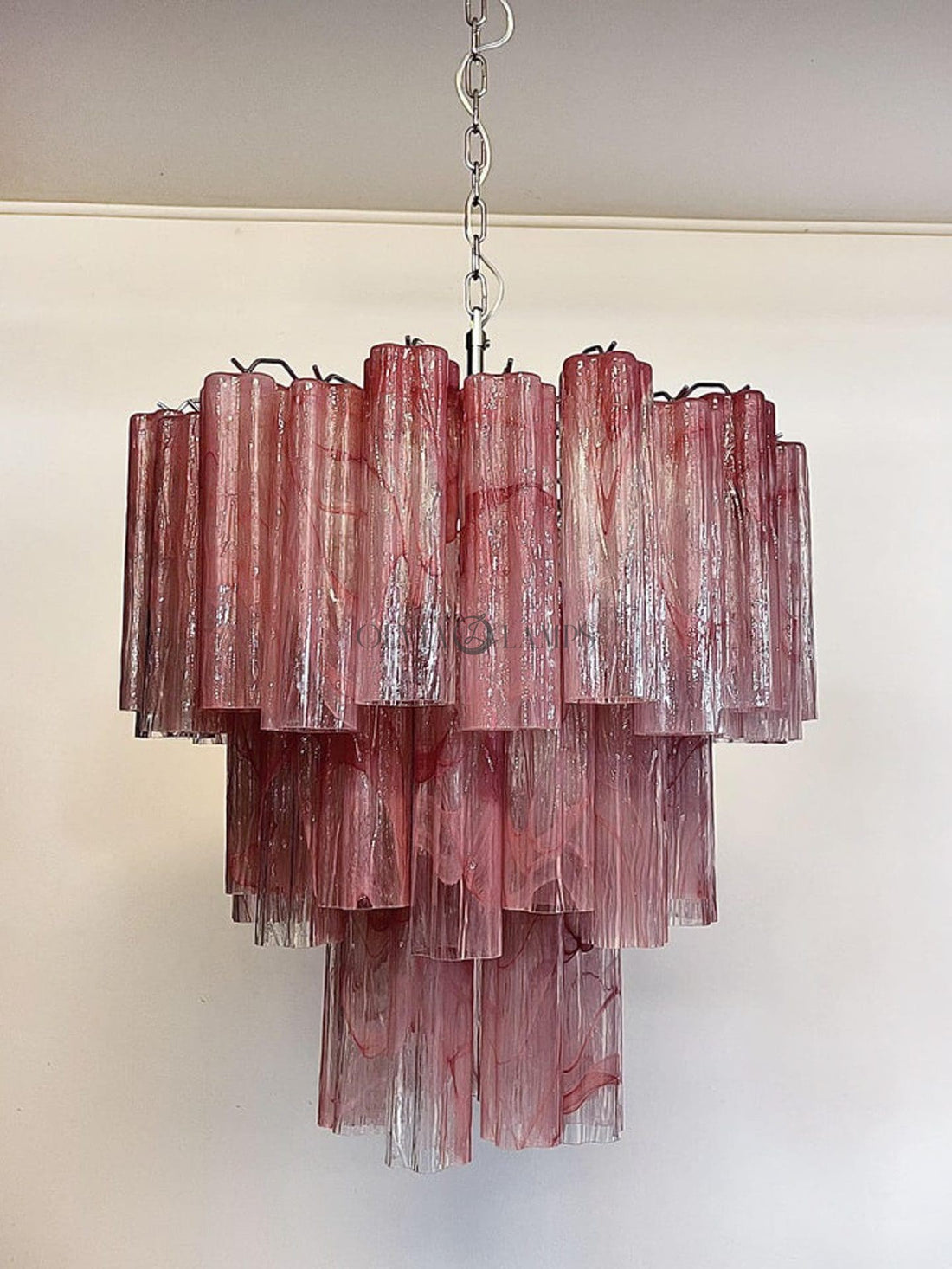 Murano Chandelier – 48 tubes – Alabaster Pink