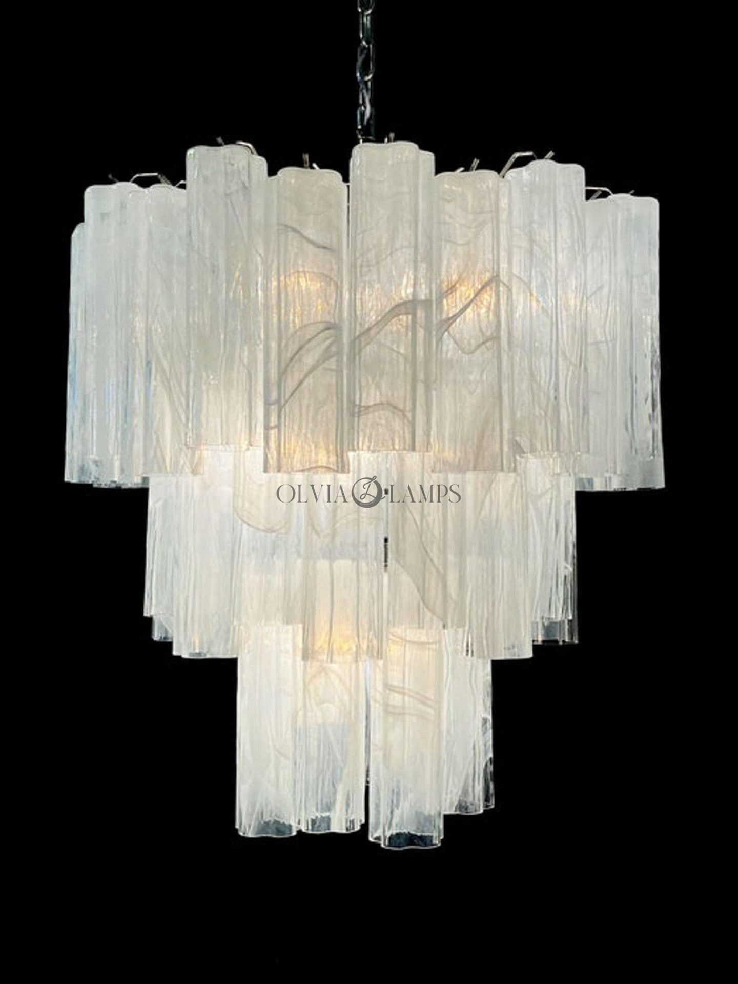 Murano Chandelier – 48 tubes – Alabaster White