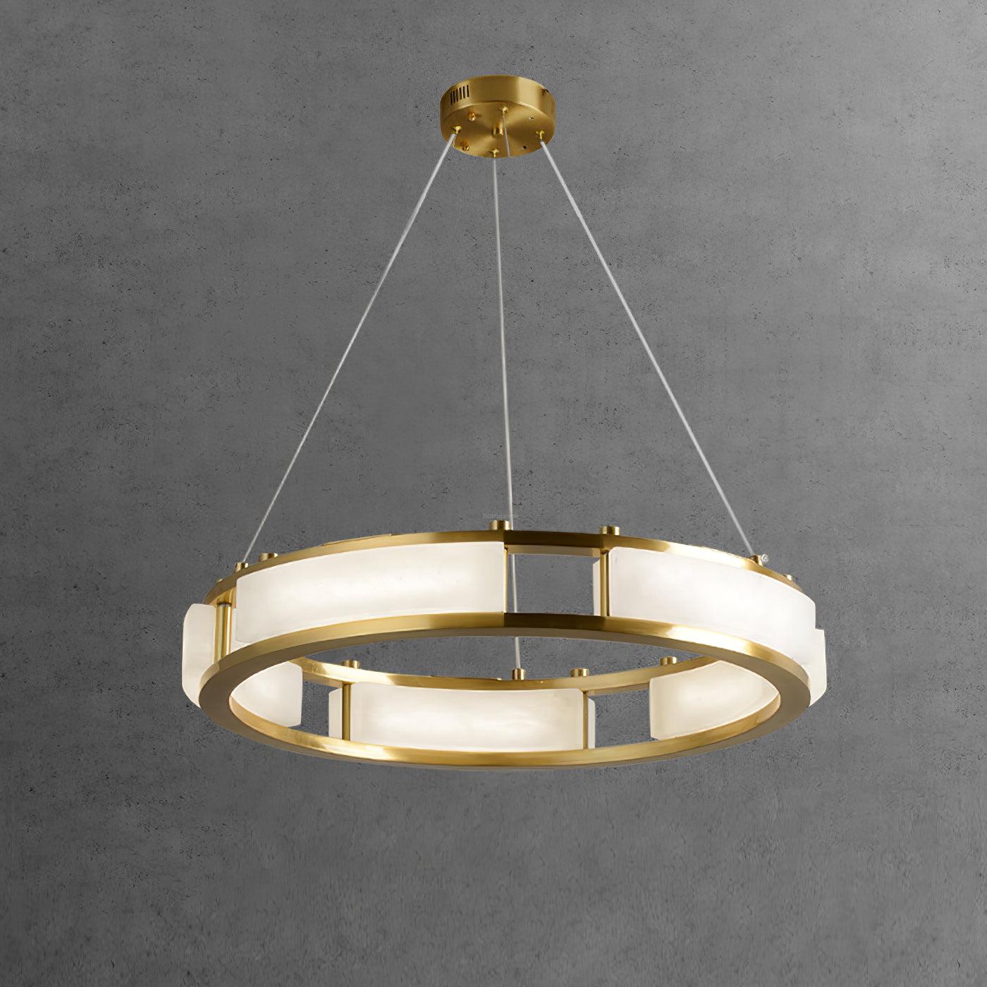 Olivia Qatar Alabaster Round Chandelier