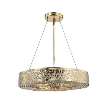 Ambrosi Round Brass Crystal Ring Chandelier