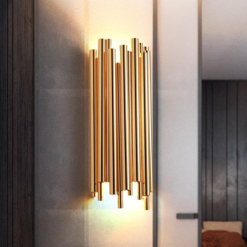 16" Golden Stainless Steel Wall Sconce