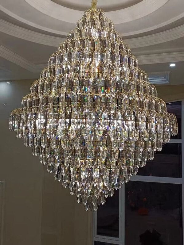 Extra Large Customization Foyer Decorative Crystal Chandelier Lighting Fixture Living Room For Entryway Staircase