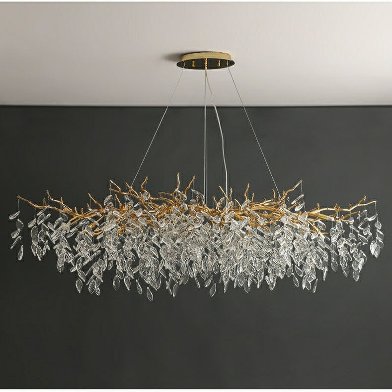 Affordable New French Style Branch Beautiful Crystal 2022 Popular Chandelier Crystal Leaves Ceiling Light Fixture