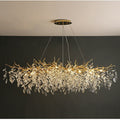 Affordable New French Style Branch Beautiful Trendy Crystal Chandelier Crystal Leaves Ceiling Light Fixture