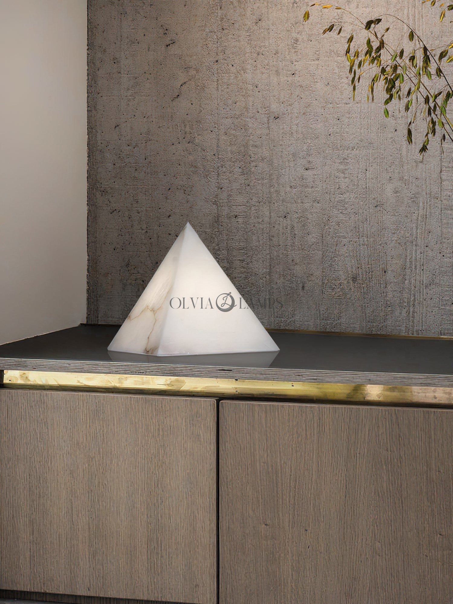 Alabaster Pyramid Table Lamp