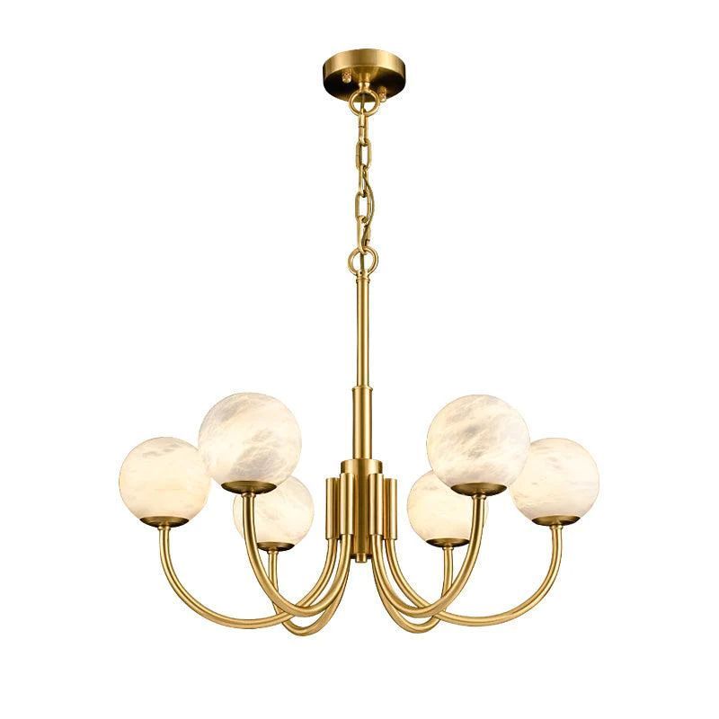 Olivia Alabaster Brass Chandelier 25.6" 31.5"