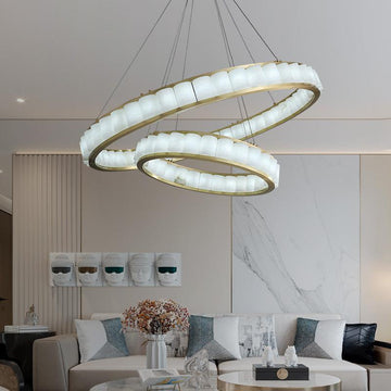 Olivia Alabaster Anne Circle Round Chandeliers