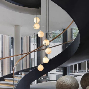 Alabaster Global Staircase Chandelier