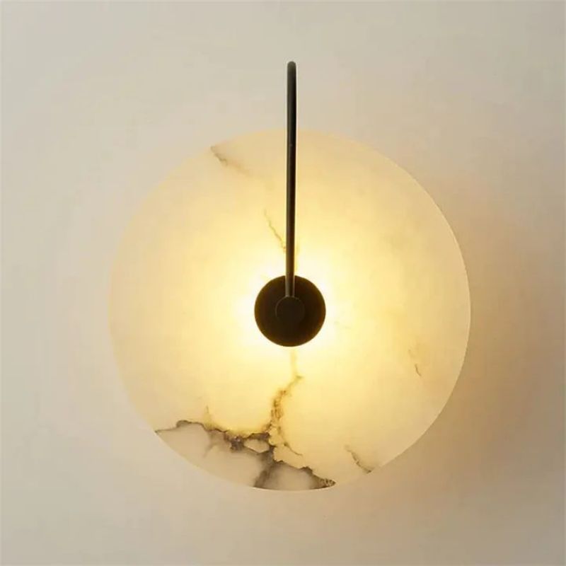 Alabaster Modern Round Wall Sconce