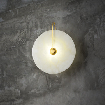 Olivia Charlene Marble Round Bedroom Wall Sconce