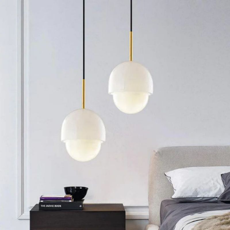 Alabaster Simple Bedside Pendant Light