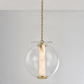 Alabaster Tube Glass Globe Pendant