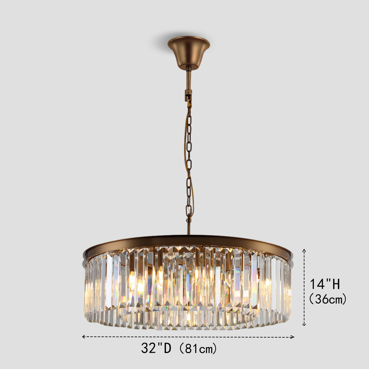 Falria 1-Tier Crystal Round Chandelier