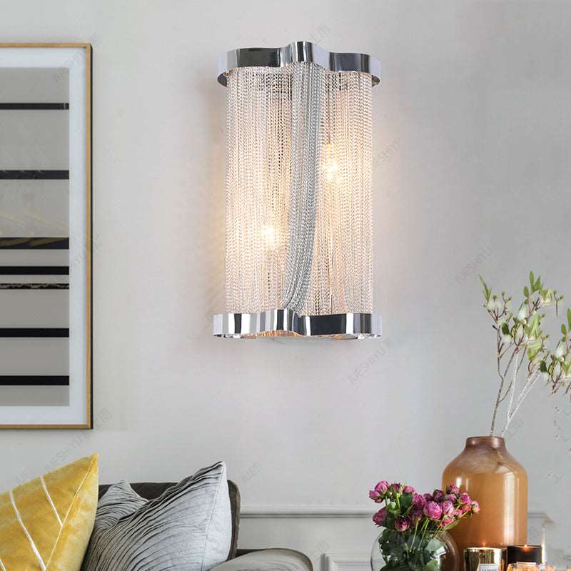 Ashlee Aluminum Chain Tassel Wall Sconce