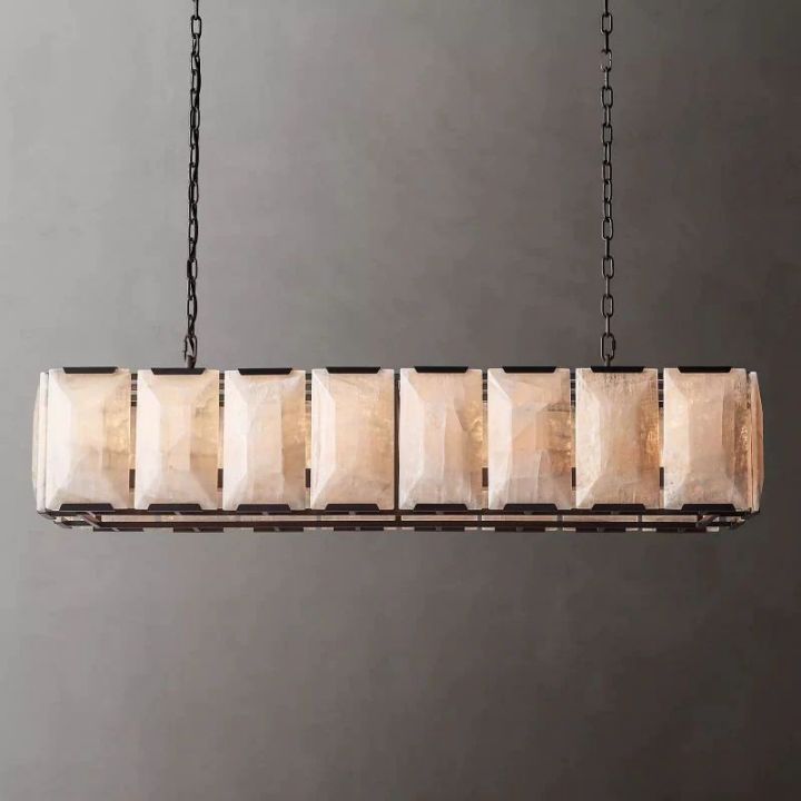 Aubrey Calcite Rectangular Chandelier 54"