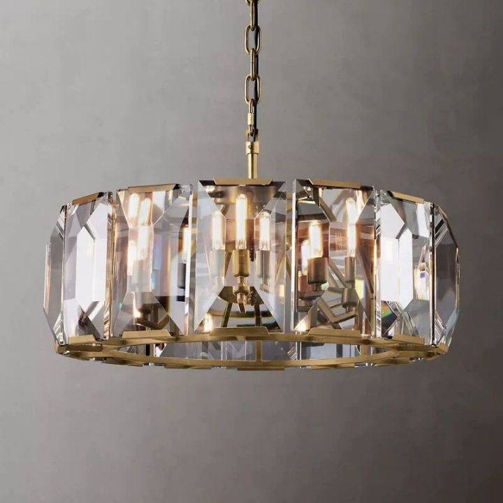 Aubrey Crystal Round Chandelier 31"