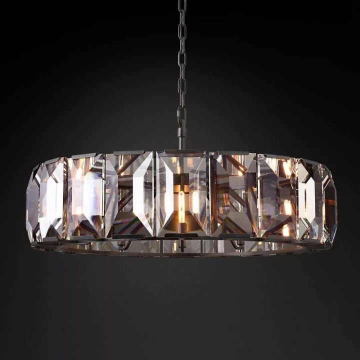 Aubrey Crystal Round Chandelier 43"