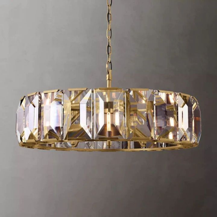 Aubrey Crystal Round Chandelier 43"