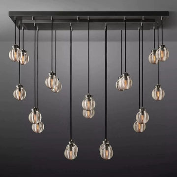 Pearls Spherical Modern Rectangular Chandelier 54”