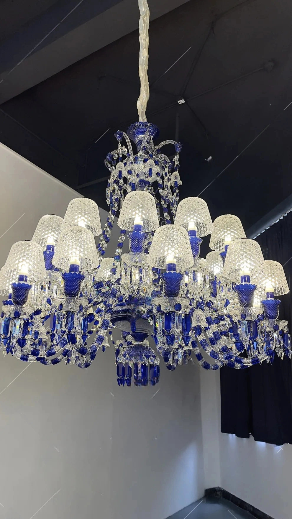 Baccarat Zenith Faunacrystopolis Blue Crystal Chandelier