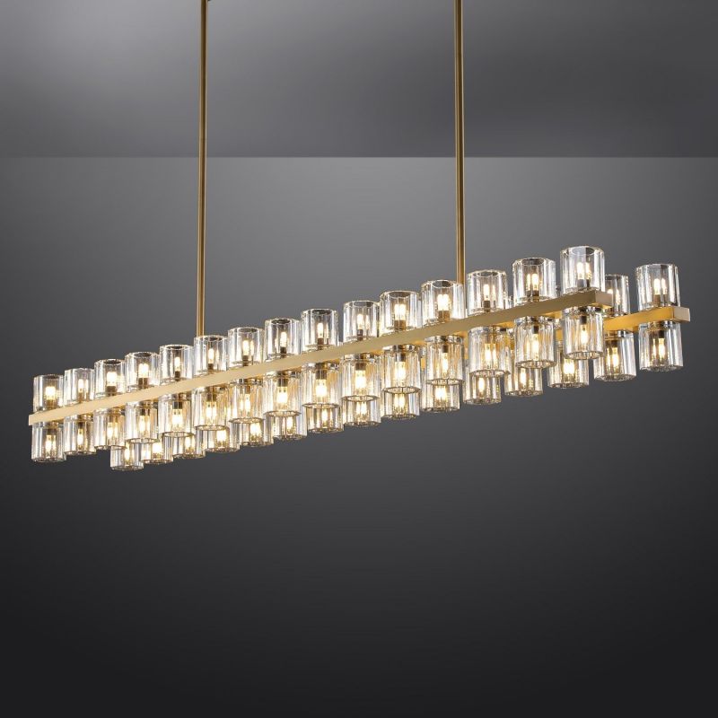 Beliy Crystal Rectangular Chandelier 54" chandeliers for dining room,chandeliers for stairways,chandeliers for foyer,chandeliers for bedrooms,chandeliers for kitchen,chandeliers for living room Rbrights   