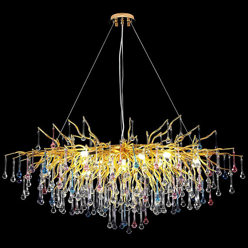 Olivia Doris Rain Crystal Branch Chandelier 54"L