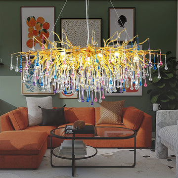 Olivia Doris Rain Crystal Branch Chandelier 54"L