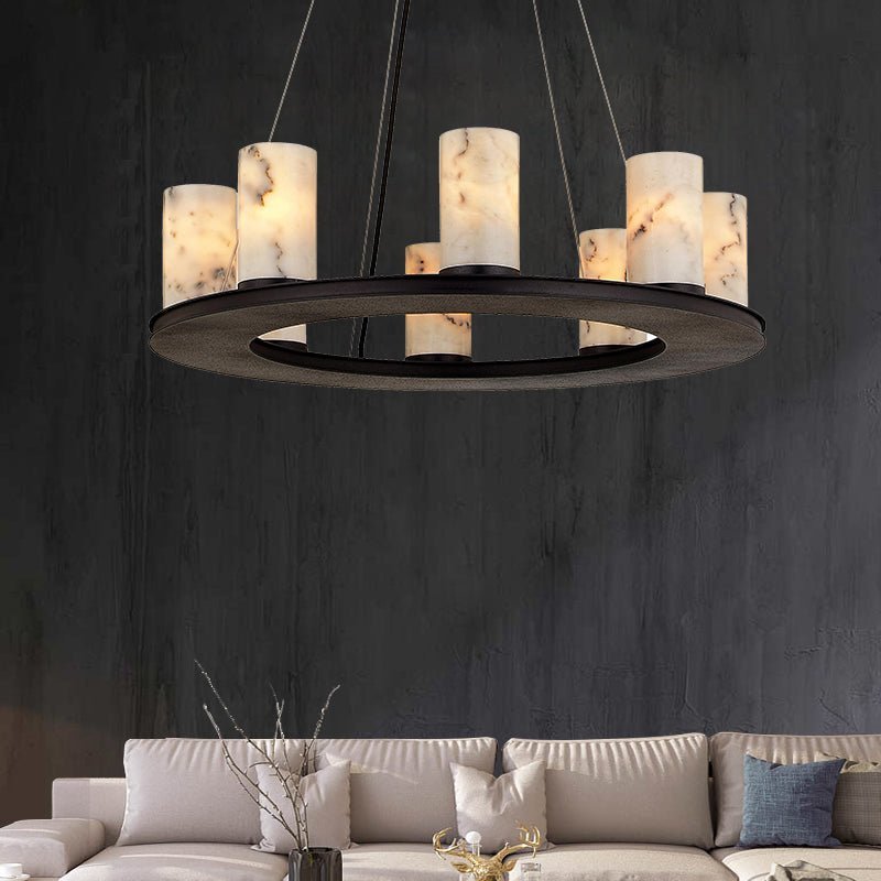 Olivia Centrum Alabaster Round Chandelier