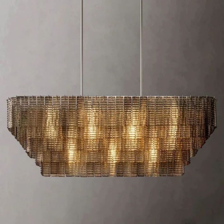 Viraag Smoke Rectangle Chandelier 59"