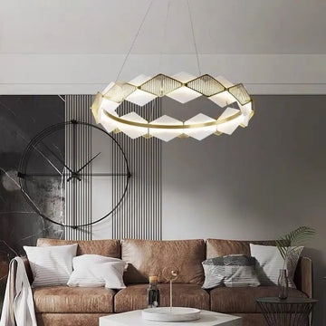 Olivia Alabaster Diamond Shaped Modern Chandelier