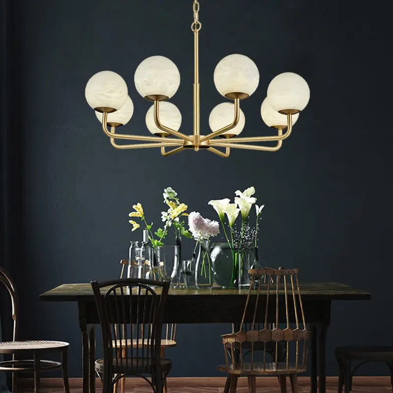 Olivia Alabaster Modern Global Dining Chandelier