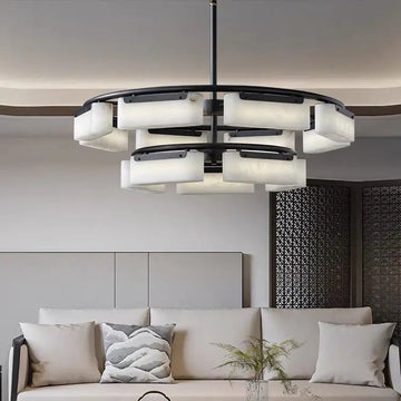 Olivia Spain Alabaster Modern Chandelier Lighting Indoor