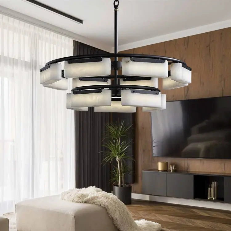 Olivia Spain Alabaster Modern Chandelier Lighting Indoor