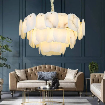 Olivia Spain Alabaster Modern Living Room Chandeliers