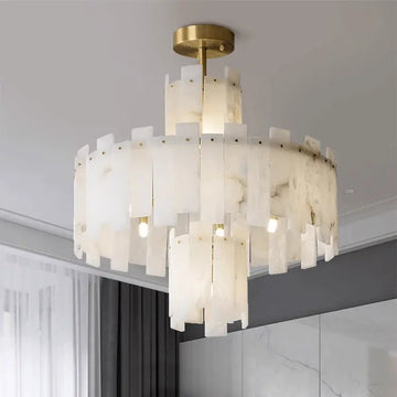 Olivia Spain Alabaster Round Modern Chandeliers