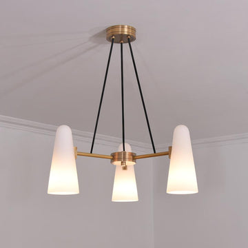 Olivia White Porcelain Round Chandelier 3-Lights