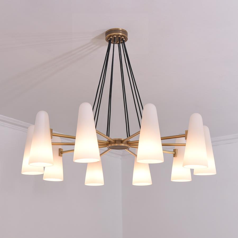 Olivia White Porcelain Round Chandelier 10-Lights