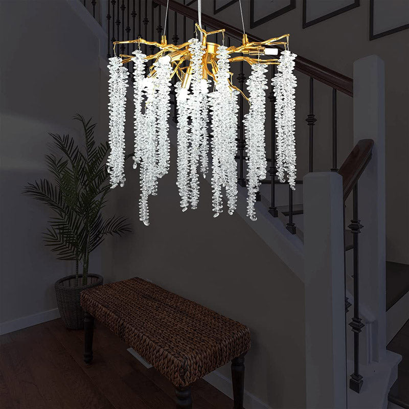 Olivia Doris White Crystal Branch Chandelier 20.5"D