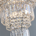 Chrome Extra Large Crystal Chandelier for Foyer Staircase Living Room Entrance Ceiling Light Fixture In Silver