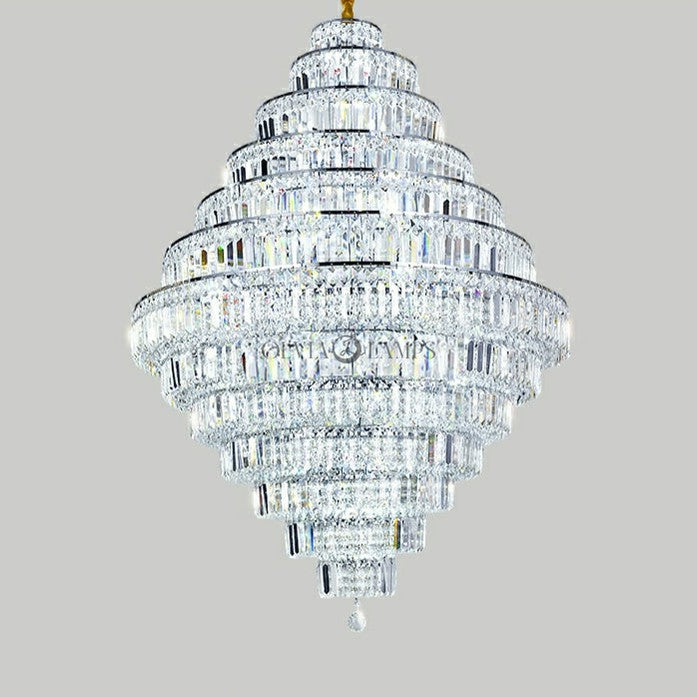 Chrome/ Silver Extra Large Chandelier For Foyer Living Room Staircase Crystal Ceiling Lighting Fixture